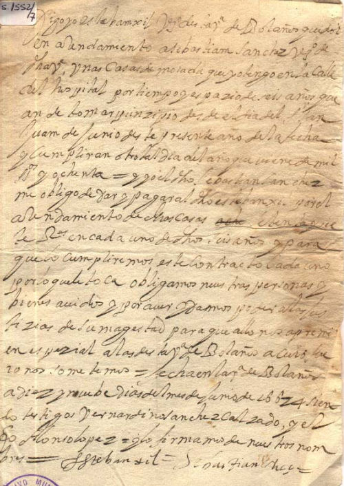 Expediente 1552/7 / Caja 316 / F. Histórico