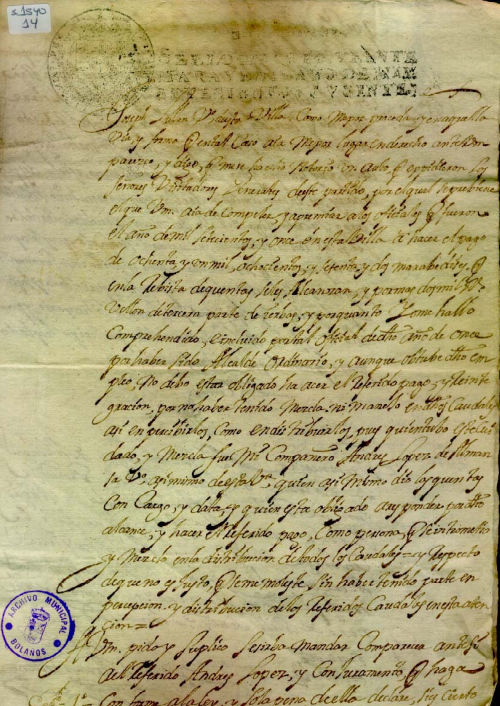 Expediente 1540/14 / Caja 287 / F. Histórico