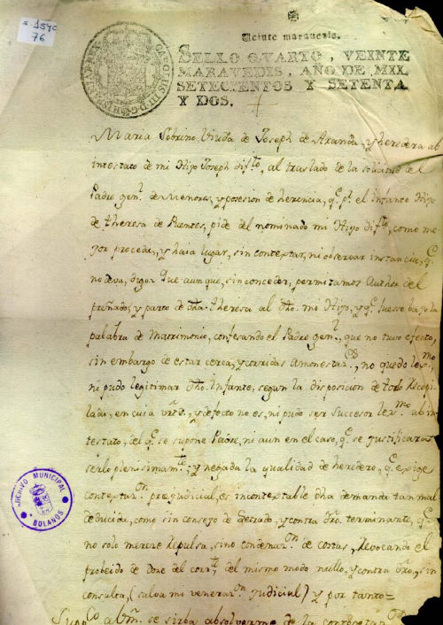 Expediente 1540/76 / Caja 287 / F. Histórico