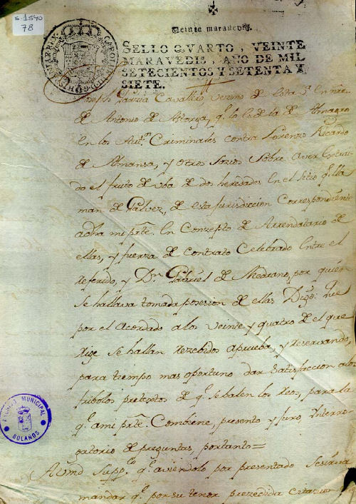 Expediente 1540/78 / Caja 287 / F. Histórico