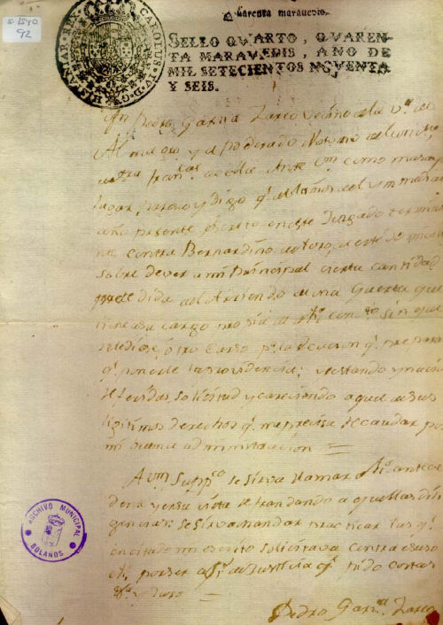 Expediente 1540/92 / Caja 287 / F. Histórico