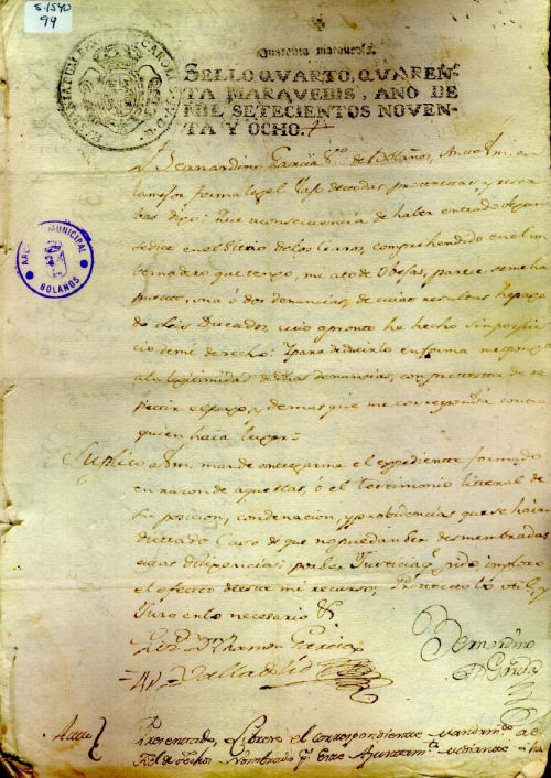 Expediente 1540/94 / Caja 287 / F. Histórico