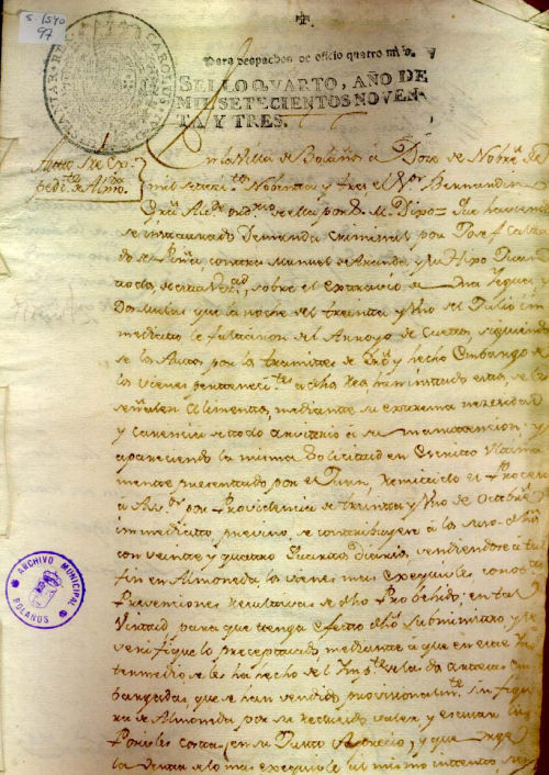 Expediente 1540/97 / Caja 287 / F. Histórico