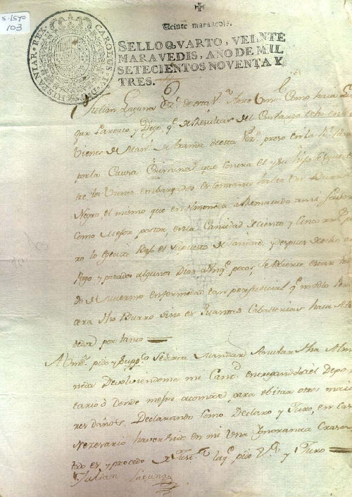 Expediente 1540/103 / Caja 287 / F. Histórico