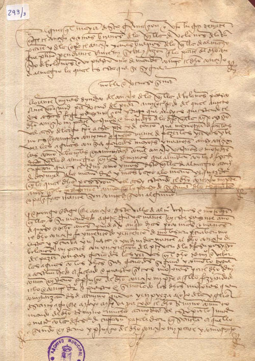 Expediente 3 / Caja 293 / F. Histórico