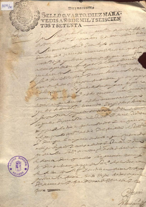 Expediente 30 / Caja 309 / F. Histórico