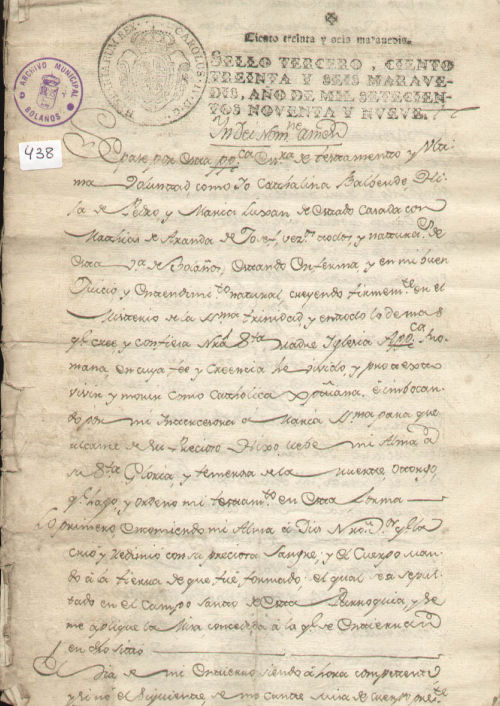 Expediente 438 / Caja 11 / F. Notarial