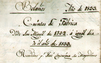 Cuentas de la Fábrica Parroquial