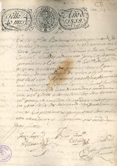 Libro de Actas de 1819