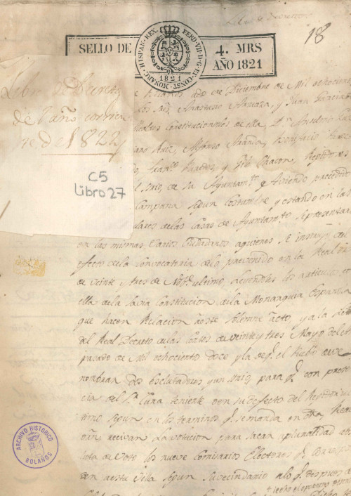 Libro de Actas de 1821