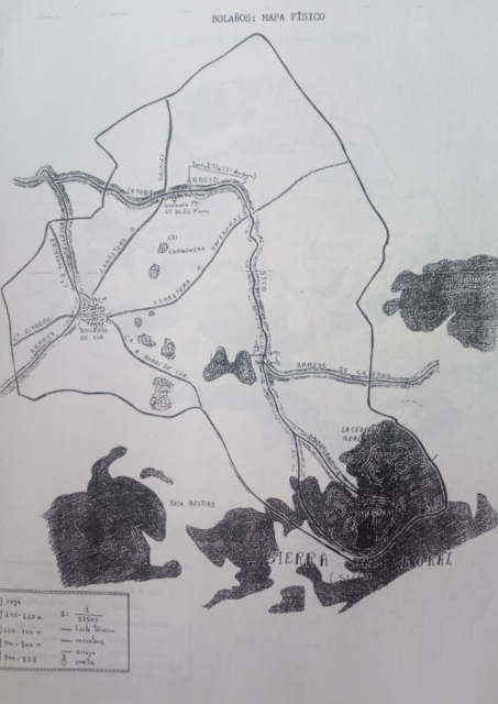 Mapa-Callejero del término municipal de Bolaños en el año 1885