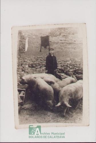 Niña con guarros de S.Antón, año 1963